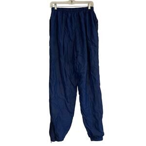 Vintage Pierre Cardin Blue Nylon Zip Ankle Windbreaker Jogger Pants Size Medium